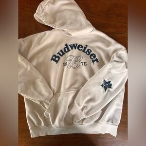Budweiser x PacSun Cream Fleece Lined Hoodie Size M